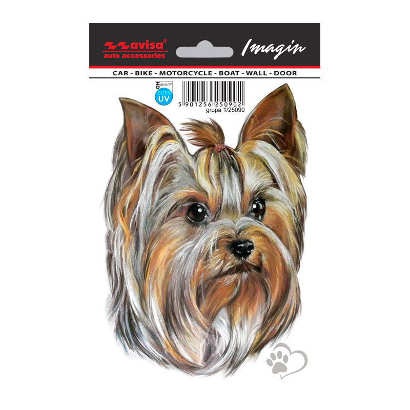 Avisa, Auto Tattoo Klistermærke Yorkshire Terrier - 11x15,5cm