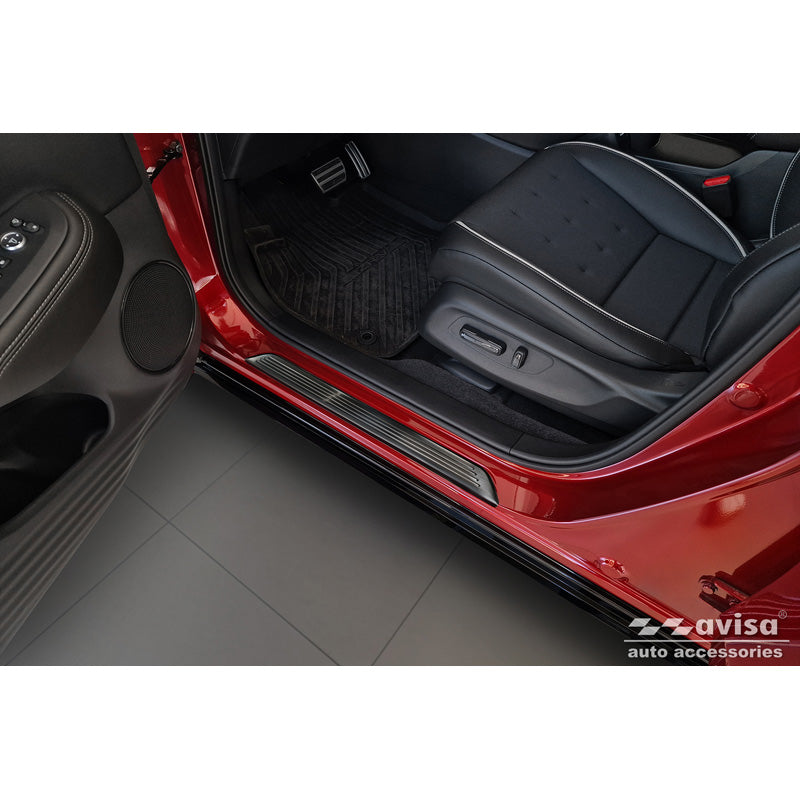 Avisa, Trinbeskyttere, Rustfrit stål, Sort, Passer til Honda ZR-V (RZ4) 2023-, 'Lines' – 4 dele