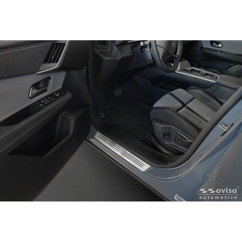 Avisa Inox door sill protectors suitable for Mitsubishi Opel Grandland (EV) 2024- - 'Lines' - 4-pieces