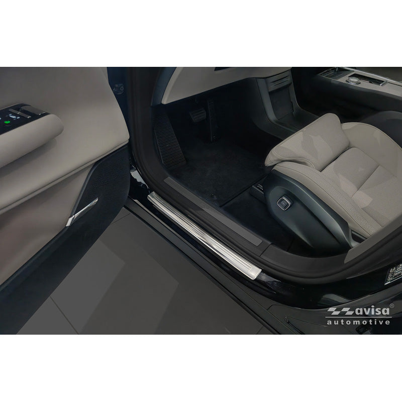 Avisa Stainless Steel Door sill protectors suitable for Volvo EX90 2024- - 'Lines' - 4-pieces
