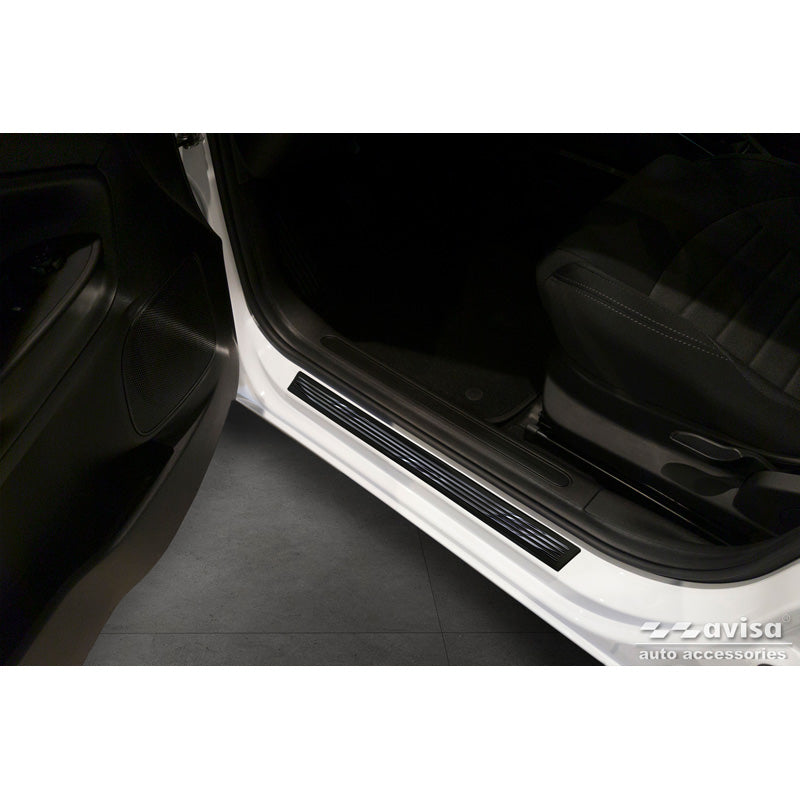 Avisa, Dørkarmbeskyttersæt, Aluminium, Spejl Sort, 54 x 4 cm, 2 dele