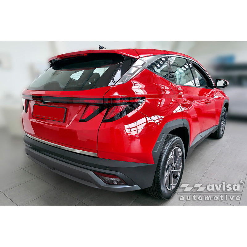 Avisa Brushed Stainless Steel Trunk Tailgate Trim Cover suitable for Hyundai Tucson IV 2020-2024 & Facelift 2024-