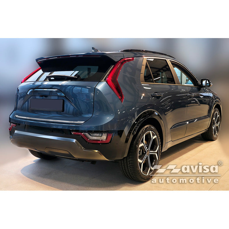 Avisa Brushed Stainless Steel Trunk Tailgate Trim Cover suitable for Kia Niro II 2022-