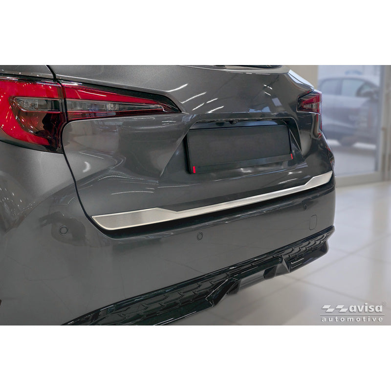Avisa Brushed Stainless Steel Trunk Tailgate Trim Cover (under licens plate) suitable for Toyota Corolla Touring Sports (E21) 2019-