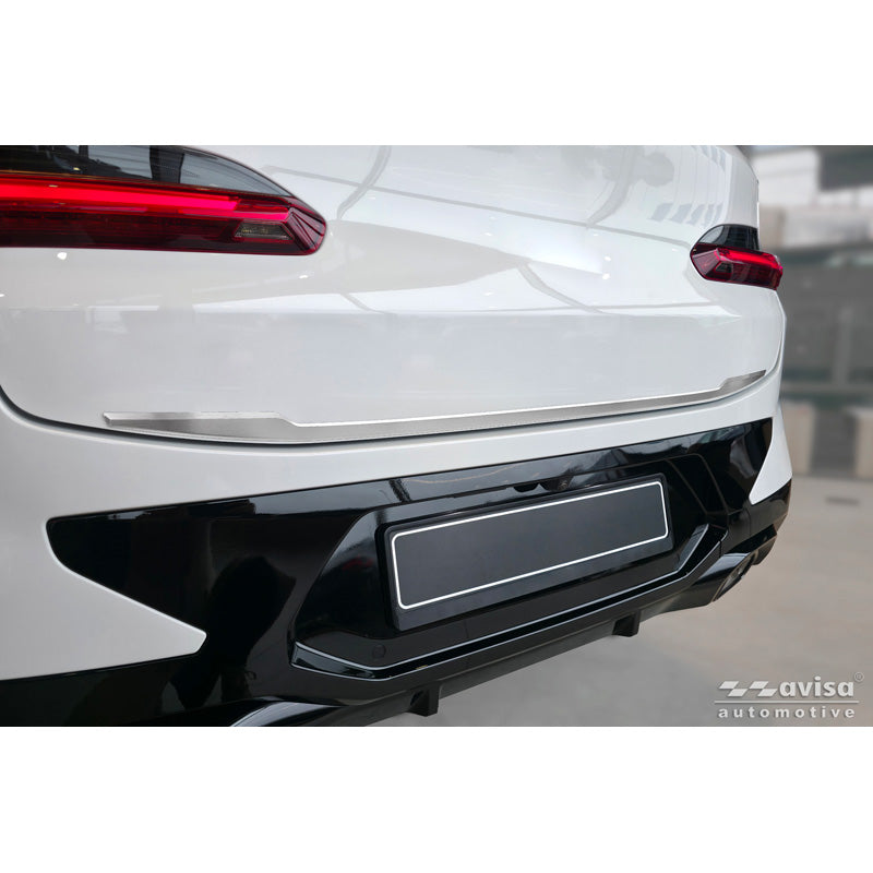 Avisa Brushed Stainless Steel Trunk Tailgate Trim Cover suitable for BMW X4 II (G02) M-Sport Facelift 2021-