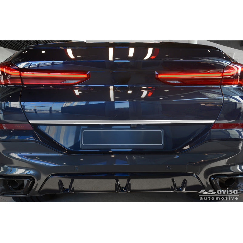 Avisa Brushed Stainless Steel Trunk Tailgate Trim Cover suitable for BMW X6 (G06) 2023- excl. M-Sport