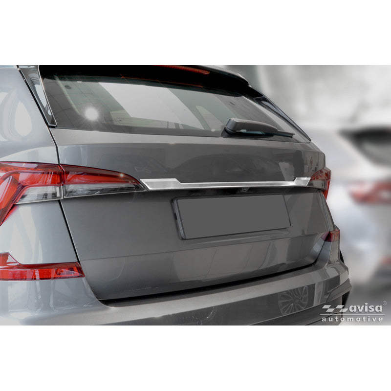 Avisa Brushed Stainless Steel Trunk Tailgate Trim Cover suitable for Skoda Kamiq (NW4) 2019-2024 & Facelift 2024-