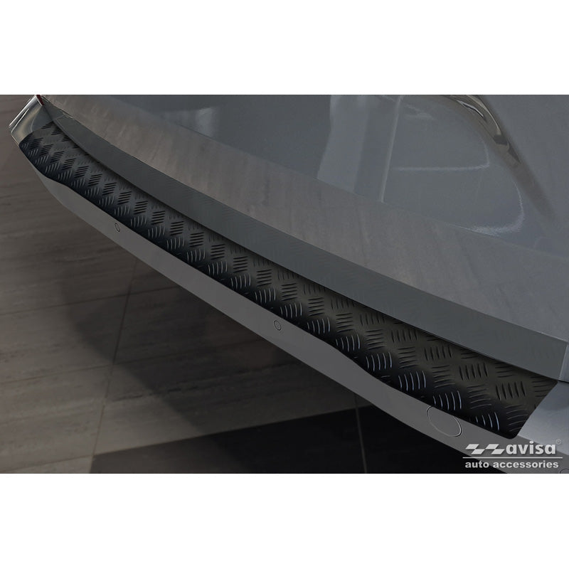 Avisa, Bagkofangerbeskytter, Mat Sort Aluminium, Passer til Ford Tourneo Custom II (V710) 2023-, 'Rifflede Plade'