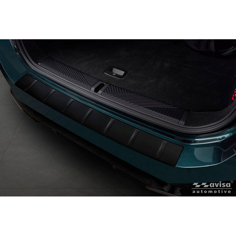Avisa Matt Black Stainless Steel Rear bumper protector suitable for BMW 5 Series Touring (G61) 2024- incl. M-Sport 'Ribs'