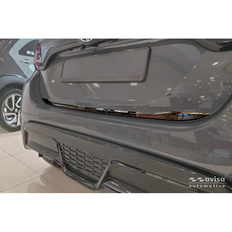 Avisa Black Chrome Stainless Steel Tailgate Trim suitable for Toyota Yaris (P21) 2020-2024 & Facelift 2024-