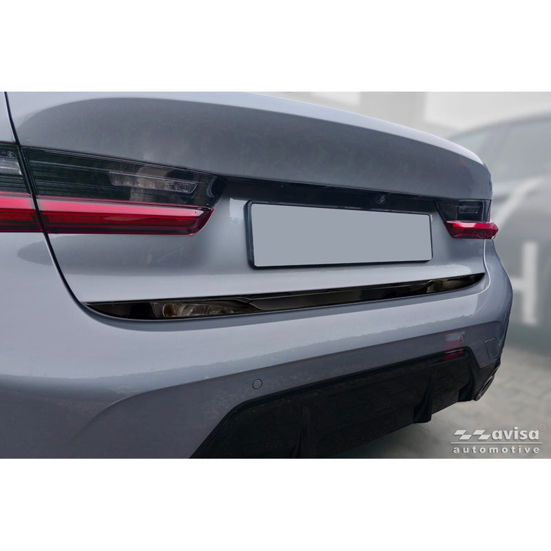 Avisa Black Chrome Stainless Steel Tailgate Trim suitable for BMW 3-Series (G20) M-Sport Facelift 2018-2022, Facelift 2022-2024 & Facelift 2024-