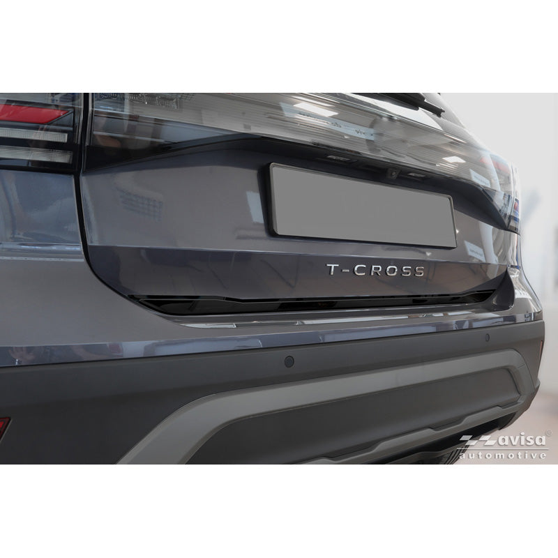 Avisa Black Chrome Stainless Steel Tailgate Trim suitable for Volkswagen T-Cross 2019-2024 & Facelift 2024-