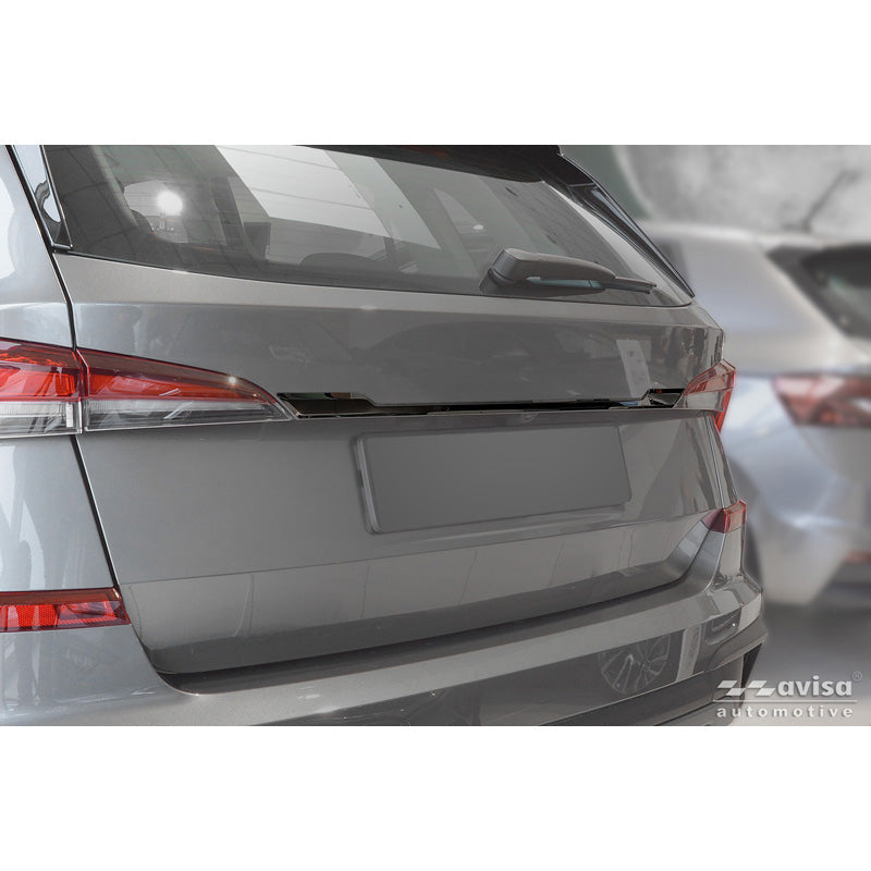 Avisa Black Chrome Stainless Steel Tailgate Trim suitable for Skoda Kamiq (NW4) 2019-2024 & Facelift 2024-