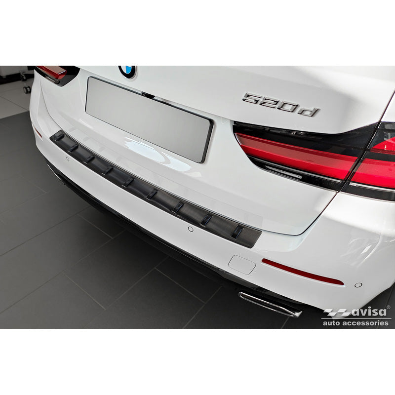 Avisa, Bakre stötfångarskydd, Svart, Rostfritt stål, passar BMW 5-serie G31 FL Touring 2020- exkl. M-Sport 'STRONG EDITION'