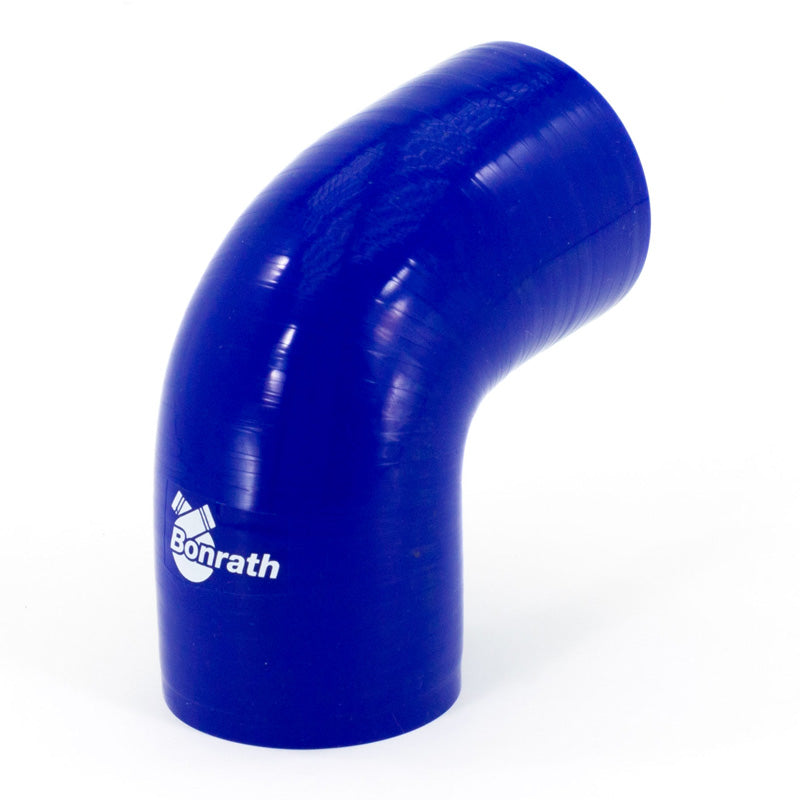Bonrath, förstärkt silikonslang 90 graders böj - 50 mm - Ø102 mm - Blå