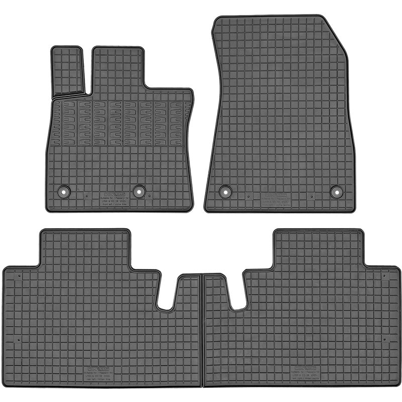 CIKCAR Rubber car mats set suitable for Lynk & Co 08 2023- (3-pieces + fixing system)