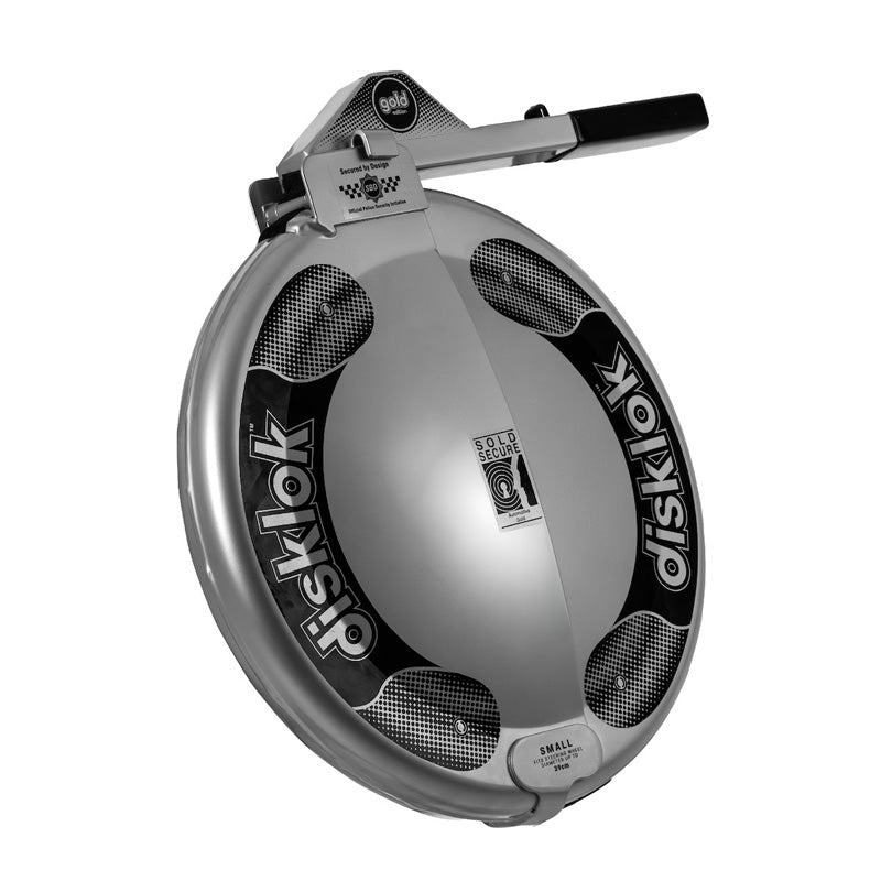 Disklok, Ratlås 'Gold Edition', Lille, 35-39 cm, Sølv, SCM MP-03 godkendt