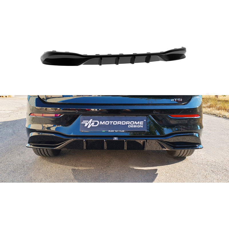 Motordrome Rear bumper skirt (Diffuser) suitable for Volkswagen Golf VIII 2020- incl. Facelift (ABS)