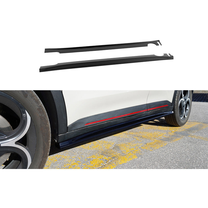 Motordrome Set side skirts suitable for Alfa Romeo Junior 2024- (ABS Glossy black)