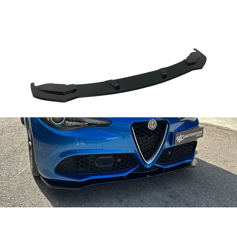 Motordrome, Frontspoiler, passar Alfa Romeo Giulia Veloce 2015- (ABS Blank svart)