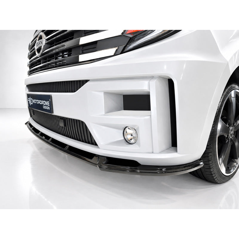 Motordrome, Frontspoiler, Blank Sort, passer til Nissan Interstar & Renault Master IV (2024-)