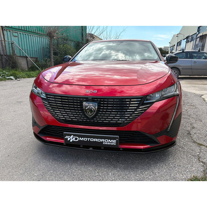 Motordrome, Front spoiler, passer til Peugeot 308 III HB & SW 2021- (ABS Gloss Black)