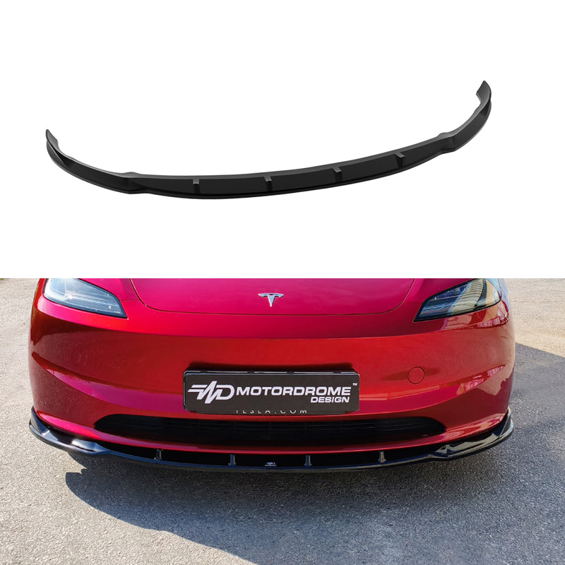 Motordrome Front spoiler suitable for Tesla Model 3 Highland (Facelift) 2024- (ABS)
