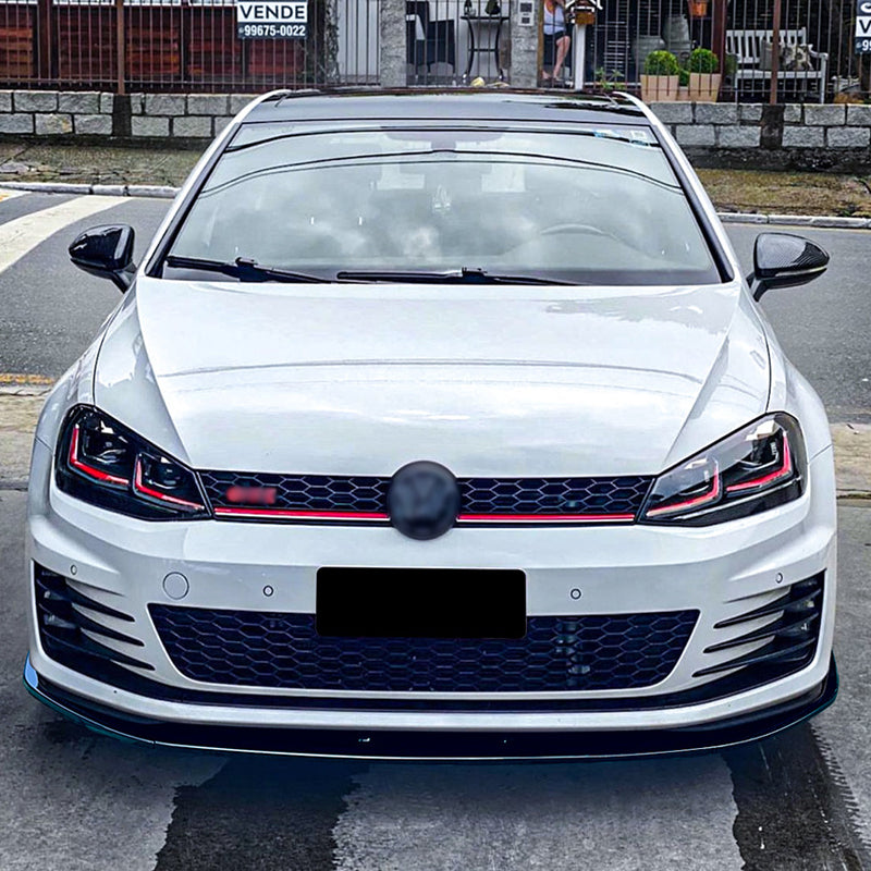 AutoStyle, Front spoiler lip, Glanssort ABS, Passer til Volkswagen Golf VII GTi/GTD/R/R-Line 2012-2017