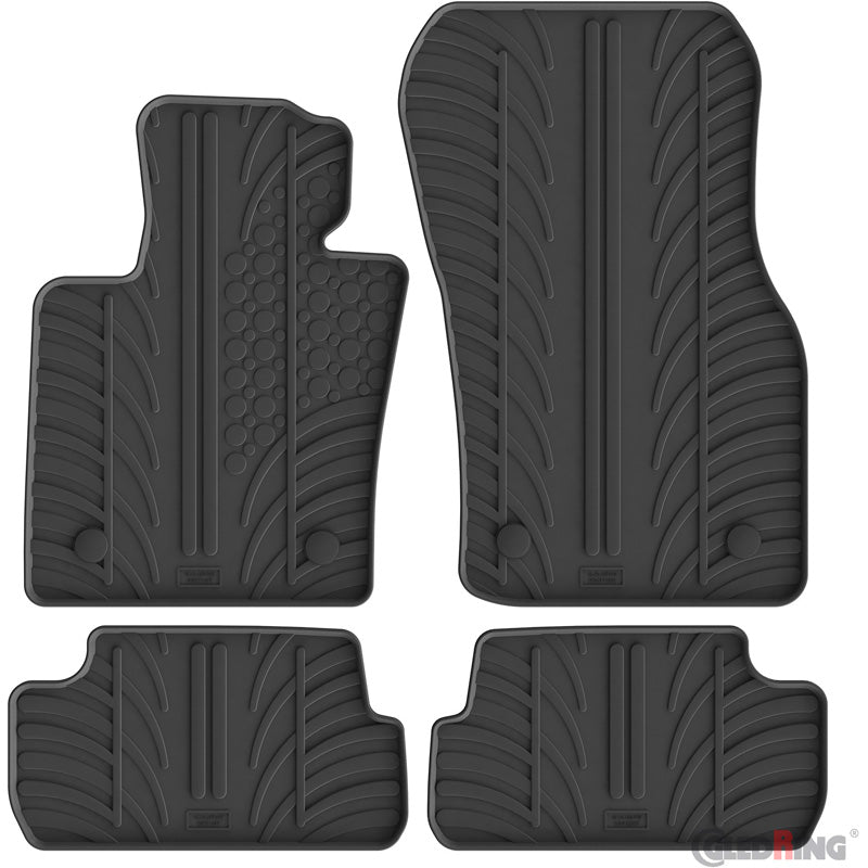 Gledring Rubber car mats set suitable for Mini F66 3-doors 2024- (T profile 4-pieces + mounting clips)
