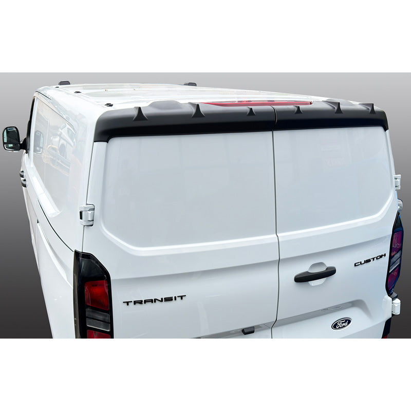 RGM, Tagspoiler, Sort ABS, Passer til Ford Transit Custom / Tourneo Custom (V710) 2023- & Volkswagen Transporter T7 2024- (modeller med bagdøre)