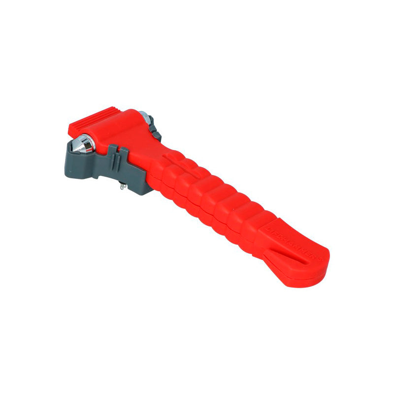 Lifehammer, Profi Rescue Hammer med dubbelt huvud - inkl. Säkerhetskniv och fluorescerande knoppar