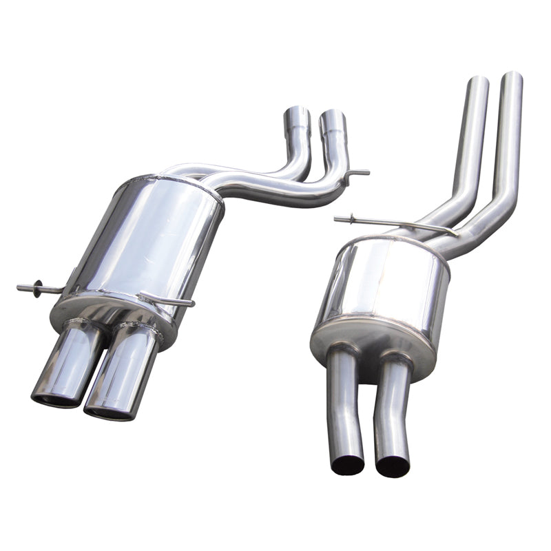 InoXcar, Mellan ljuddämpare + Sportavgassystem, passar Audi RS4 B5 2.7 BiTurbo 1998-2001 2x90x70mm