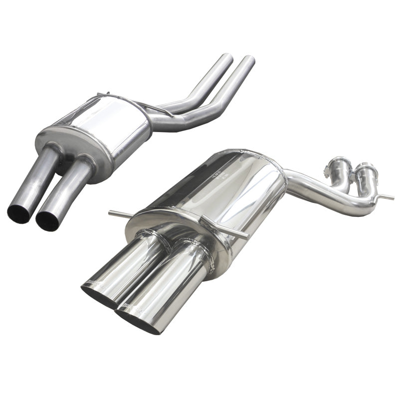 InoXcar, Mellanrör + Sportavgassystem, passar Audi RS4 B5 2.7 BiTurbo 1998-2001 2x80mm Racing