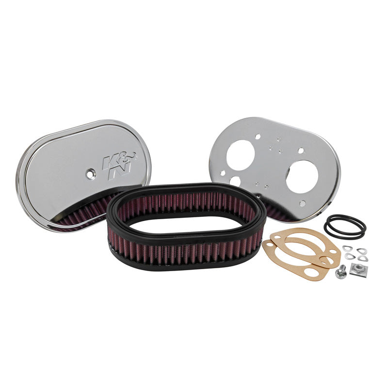 K&N Custom Racing Assembly Small Oval, passar Weber 40 DCOE, Monteringshöjd 47 mm (56-1270)