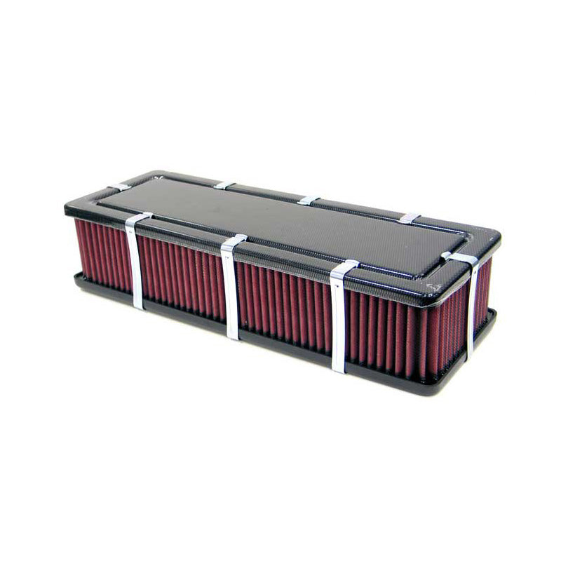 K&N Custom Racing Assembly Universal Box-stil (karbonlook) 435 mm x 153 mm, monteringshöjd 95 mm (56-9188-1)