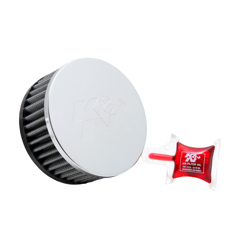 K&N Universal Round Air Filter 57mm offset flange, 114mm outside diameter, 51mm height (RC-1950)