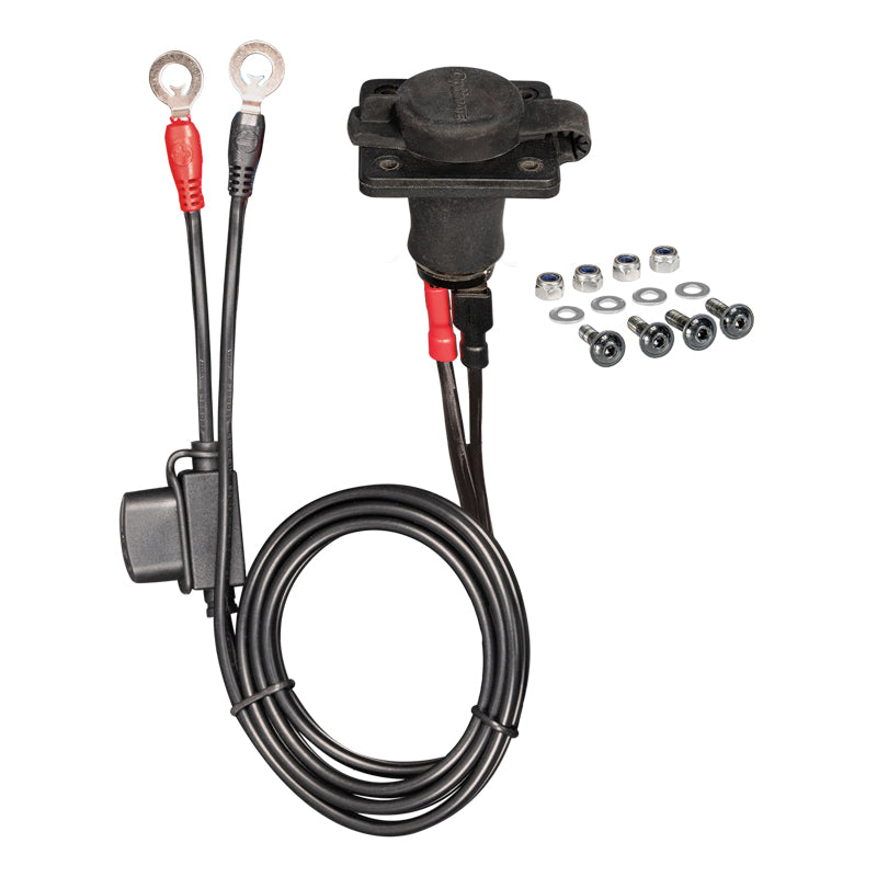 Optimate 12V Panelmount socket kit -  Weatherproof AUTO socket with SAE connection cable