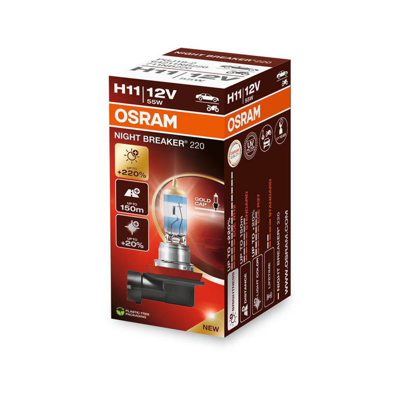 Osram, Night Breaker 220 Halogenpære H11 - 12V/55W - Enkeltstykke