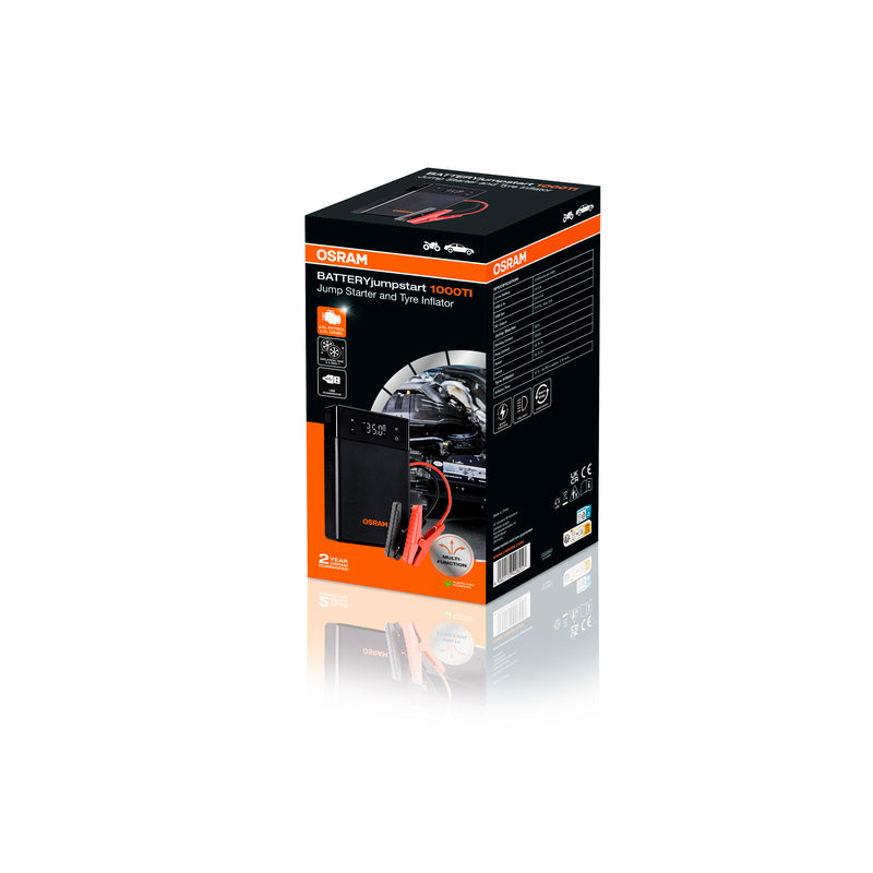 Osram BATTERYjumpstart 1000TI - Jumpstarter/Power Bank with built-in tyre inflator