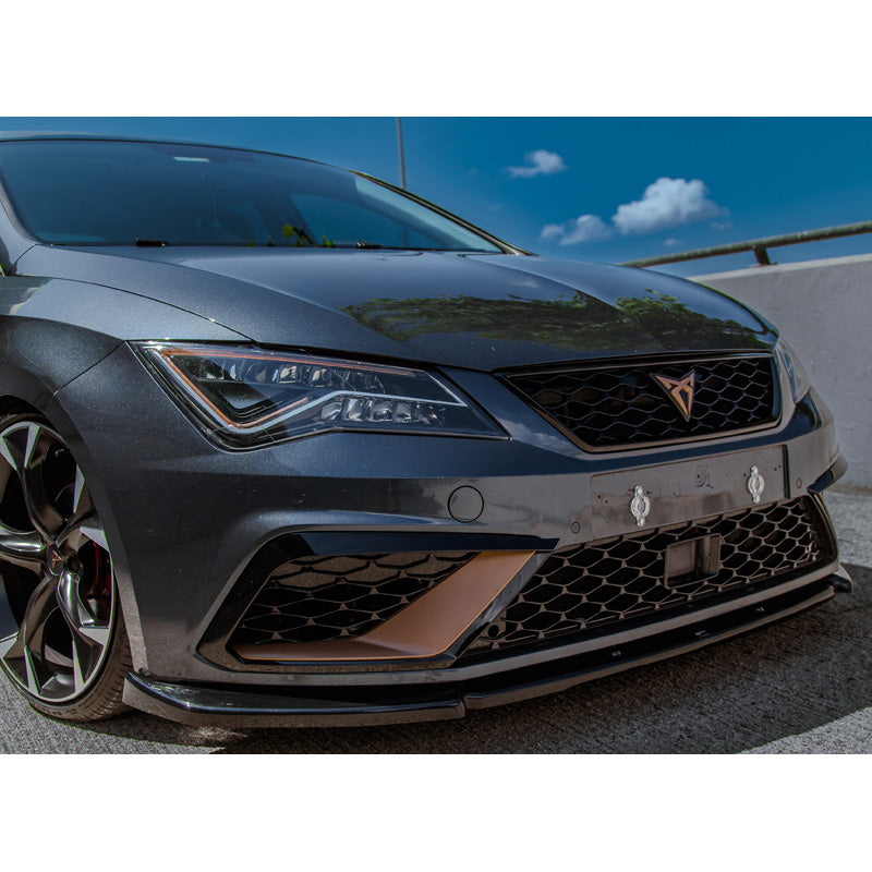 OneWay, Frontspoiler, Glans sort, Passer til Seat Leon (5F) HB/SC/ST FR/Cupra Facelift 2017-2020
