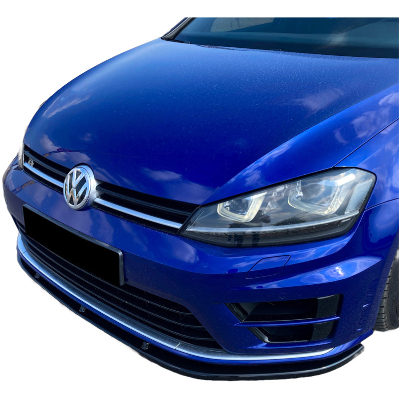 OneWay, Frontspoiler, Glossy sort, Passer til Volkswagen Golf VII HB/Variant R/R Line 2013-2016, Version 3