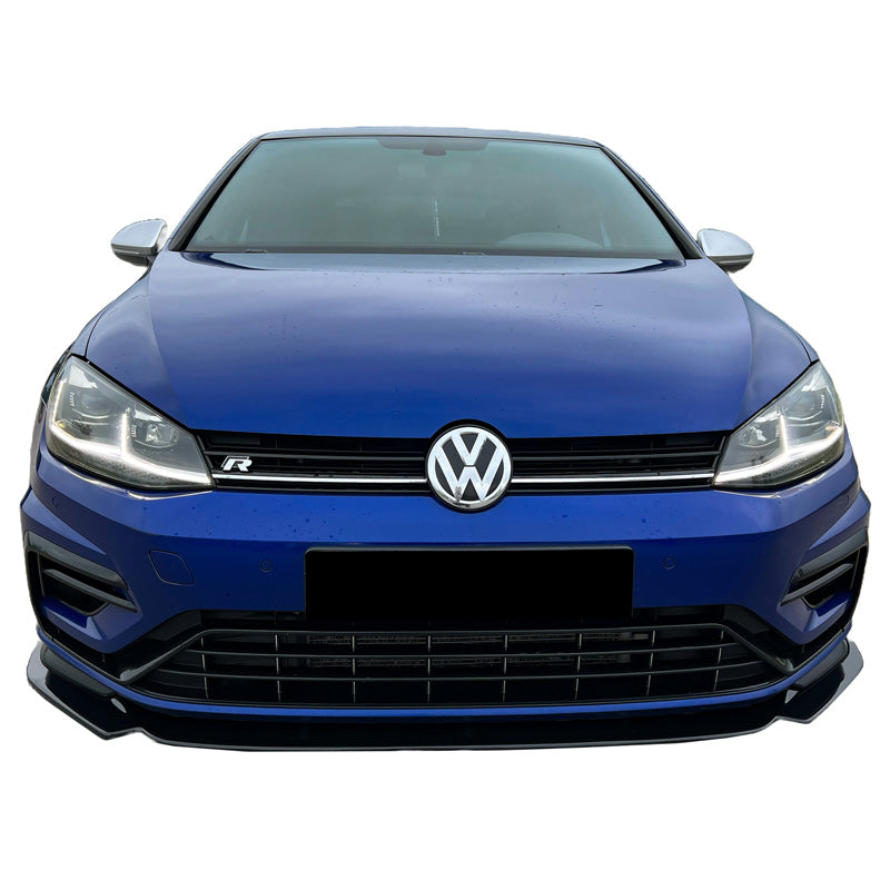 OneWay, Frontspoiler, Glossy sort, Passer til Volkswagen Golf VII (7.5) HB/Variant R 2017-2020, Version 3