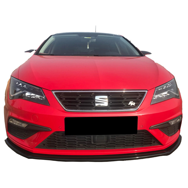 OneWay, Frontspoiler, Blank sort, Passer til Seat Leon (5F) HB/SC/ST FR/Cupra Facelift 2017-2020, Version 2