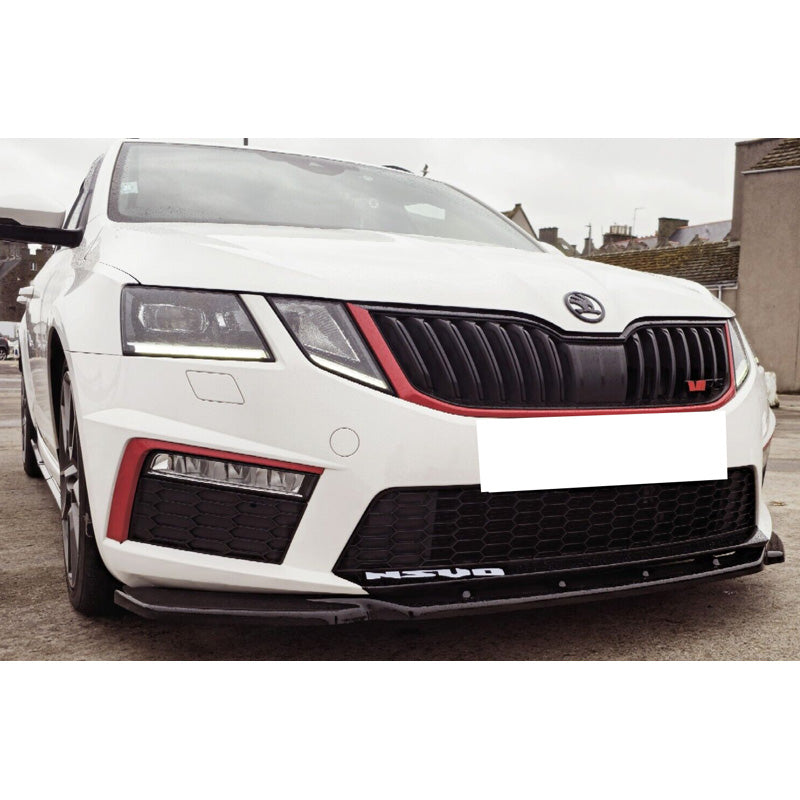 OneWay, Frontspoiler, Glossy Sort, Passer til Skoda Octavia III RS HB/Kombi (2013-2016)