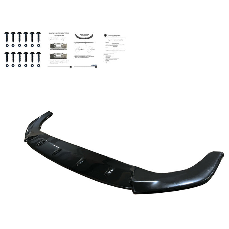 OneWay, Frontspoiler, Blank Sort, Passer til Volkswagen Golf VIII HB/Variant GTI/GTE/R Line 2020-, Version 2