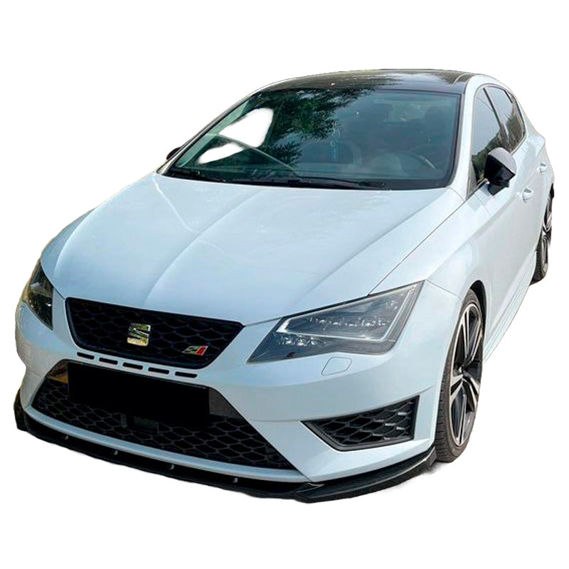 OneWay, Frontspoiler, Glossy Sort, Passer til Seat Leon (5F) HB/SC/ST FR/Cupra 2013-2016, Version 2