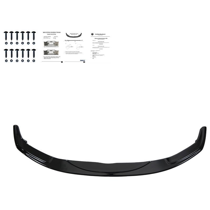 OneWay, Frontspoiler, Glossy sort, Passer til BMW 5-Serie F10/F11 M-Pack (2011-2016), Version 3