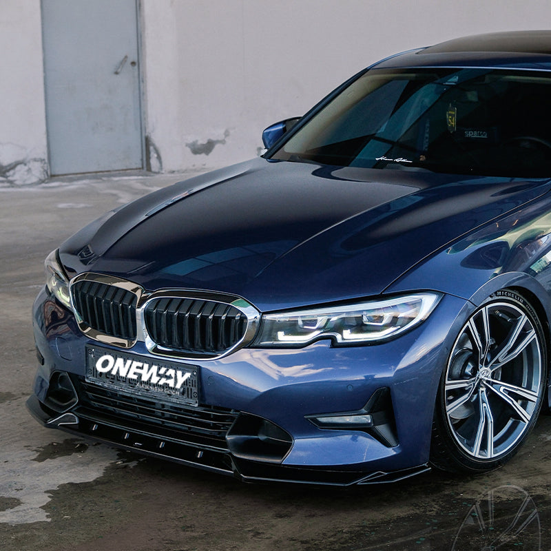 OneWay, Frontspoiler, Blank sort, passer til BMW 3-Serie G20/G21 Sedan/Touring Sport Line (2018-2022)