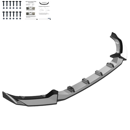OneWay, Frontspoiler, Blank sort, passer til BMW 5-Series G60/G61 Sedan/Touring M-Pack (2023-) inkl. i5
