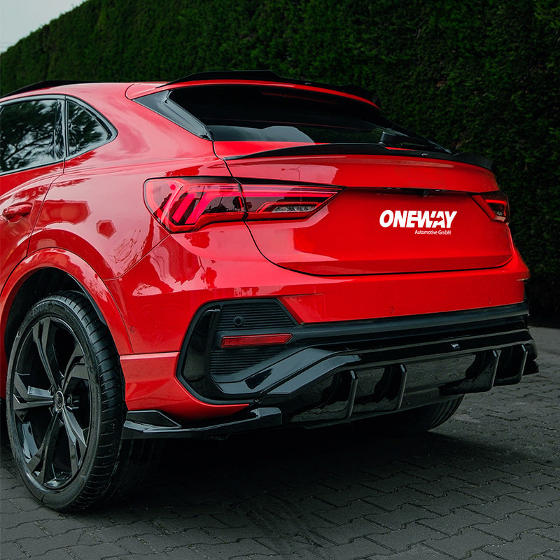 Oneway Rear Side Diffusors suitable for Audi Q3 (F3N) Sportback S-Line 2019-2025 excl. RSQ3 - Gloss black